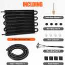 Upgrade 8 Pass Aluminium Transmission Oil Cooler, 5/16" Universal 8 Rows Tube and Fin Cooler Kit Engine with Hose Mounting