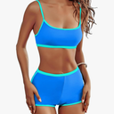 AngiMelo High Waisted Bikini Sets for Women Two Piece Tummy Control Swimsuits Modest Bathing Suit Shorts Swim Suits Teens M