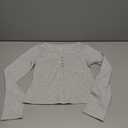 Women's Cotton Long Sleeve Shirts Casual V Neck Henley Tops Slim Fit Fall Basic Tees T Shirt, Size Small