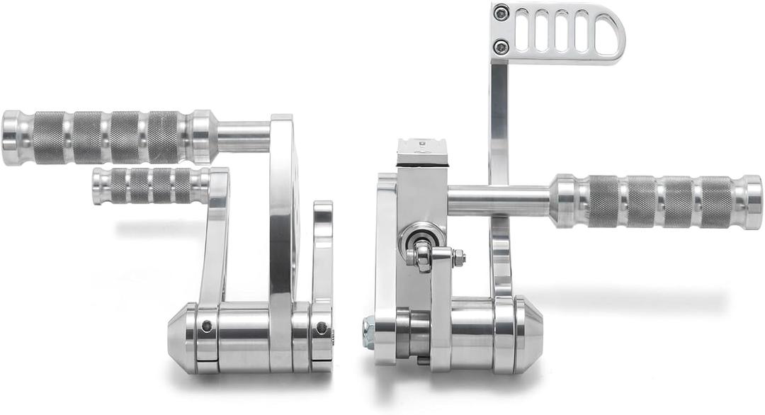TOFR CNC Polished Forward Controls Footpegs for Harley Softail 1984-1999 Fat Boy FLSTF Springer FXSTS Custom FXSTC Heritage Classic FLSTC Standard FXST Night Train FXSTB Silver