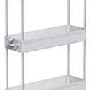 SPACEKEEPER Slim Rolling Storage Cart, 3 Tier Storage Organizer Laundry Room Organizer Mobile Shelving Unit, Multi-Purpose for Kitchen Office Bathroom Laundry Narrow Places, Gray