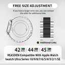 Compatible With Apple Watch Band and Case Iwatch Ultra Series 11 10 9 8 7 6 5 4 3 2 1 SE 42mm 46mm 49mm 45mm 44mm 41mm 40mm 38mm Men Women Classic Executive Classy Stainless Steel Metal Business (Black/Silver)