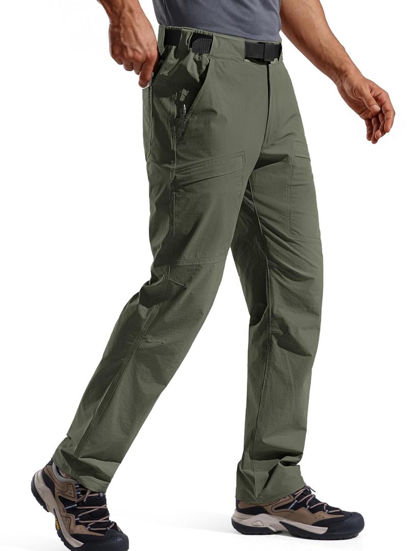 FREE SOLDIER Men's Outdoor Cargo Hiking Pants with Belt Lightweight Waterproof Quick Dry Tactical Pants Nylon Spandex, 3XL