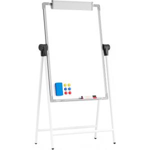 Large Doubole Sided White Board with Stands, 36" x 24" A-Stand Dry Erase Easel, Portable Flip Chart Easel with Height Adjustable Design for Home, School, Office
