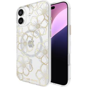 Case-Mate iPhone 16 Plus Case [Compatible with MagSafe] - Sparkly Floral Phone Case with 12ft Drop Protection - Premium Magnetic Cover for iPhone 16 Plus - Floral Gems