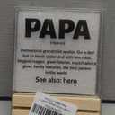 Gifts for Papa Grandpa Grandfather, Papa Definition Desk Decor Acrylic Desk Plaque Sign with Wood Stand Home Office Desk Sign Keepsake Father's Day Present