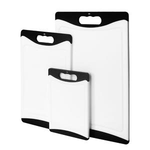 COOK WITH COLOR Extra Large Cutting Board Set, Jumbo-Sized Boards with Rubber Border for Enhanced Cooking Experience, 3-Piece, White/Black