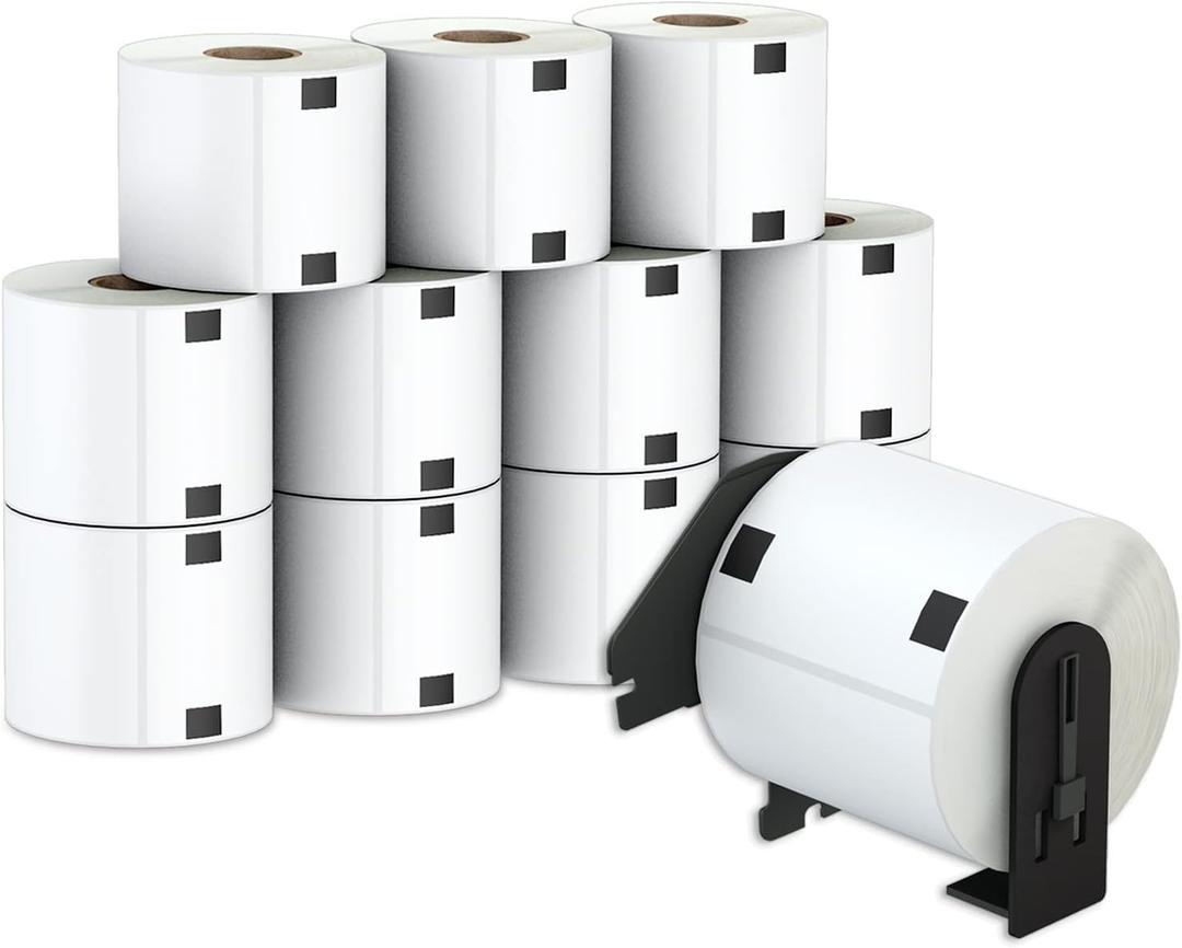 12 Rolls 3600 Pcs 2-3/7"x4 Shipping Name Badge Labels Replacement for Brother dk-1202, Misofuki 2.4"x3.9" 62mmx100mm Die-Cut Address Labels Used with Brother QL-700 QL-500 QL-810W Label Printer