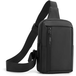 Crossbody Bag, Cross Body Fanny Packs for Men Women Trendy, Black Small Sling Phone Chest Bag for Workout Running
