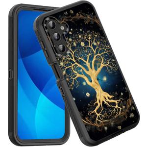 for Galaxy A15 5G Case,Shockproof 3-Layer Full Body Protection Rugged Heavy Duty High Impact Hard Cover Case for Samsung Galaxy A15 5G 6.5 inch 2023,Aesthetic Tree of Life
