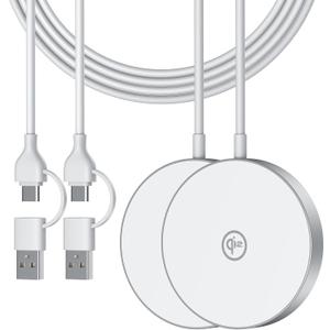 NewQ Magnetic Wireless Charging Pad, Certified 15W Wireless Charger Mag-Safe Compatible with iPhone 17/16/15/14/13/12 Series (2PCS Wireless Charger)