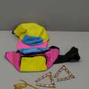 Cindeer 5 Pcs 90s Hip Hop Accessories for Women Men 80s 90s Outfit Neon Fanny Pack Hat Sunglasses Gold Chain Earrings