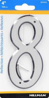 Hillman Reflective Silver Plastic Nail-On Number 8, 4, 6 