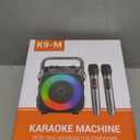 Karaoke Machine, Portable Bluetooth Speaker with 2 Wireless Microphones for Adults & Kids with Lights, Karaoke Microphone with PA System Supports USB/TF/FM/AUX for Home Party Home System Packages (Black)