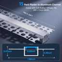 15 Pack Flexible Recessed Double-edge Plaster-in LED Channel 3.3 Ft/1 Meter