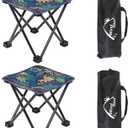 Wind Tour Portable Folding Camping Stool Outdoor Camping Lightweight Samll Chair for Fishing Hiking Gardening and Beach with Carry Bag (Medium Blue -2)