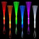 6 Pack Glow Sticks Toys Party Favors Supplies for Kids, Light Up Fiber Optic Wand Sparklers Fireworks Sticks for Toddlers, Neon Accessories Decorations for Mardi Gras,Carnival,Wedding,Birthday,Camping