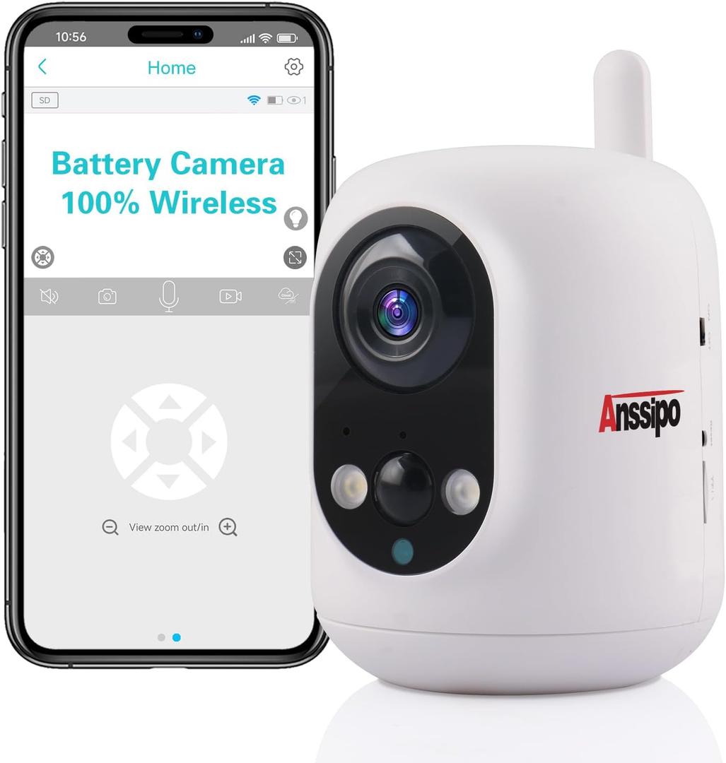 Long Battery Life Indoor Cameras Wireless for Home Security, House Camera Battery Powered, 360°Pan Tilt Viewing, 2.4Ghz 2K Tiny WiFi Cameras, 2 Way Talk, Color Night Vision, AI Motion Detection