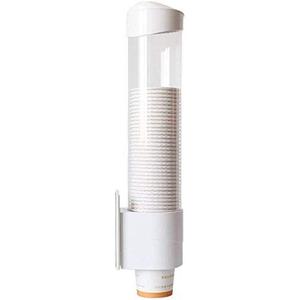 Cup Dispenser Pull Type Water Cup Dispenser,Automatic Cupping Device Cup Holder Mount for Cooler Or Wall 70-100 Cups Container 2-5 oz Paper Cup Size (White)