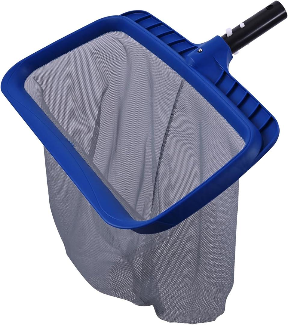 POOLAZA Pool Skimmer Net, Larger Capacity Pool Net Skimmer with Durable Deep Net, Sturdy Frame Pool Nets for Cleaning Effortlessly, High-Efficiency Pool Leaf Net with Easy Scoop Edges (Navy Blue)