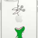 Blingy's for iPhone 13 Pro Case (6.1 inch), Funny Dinosaur Pattern Fun Cartoon Animal Style Transparent Soft TPU Protective Clear Case (Dinosaur)
