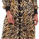 Ronny Kobo Women's Maxi Hana Dress (Large, Mixed Zebra Cheeta)