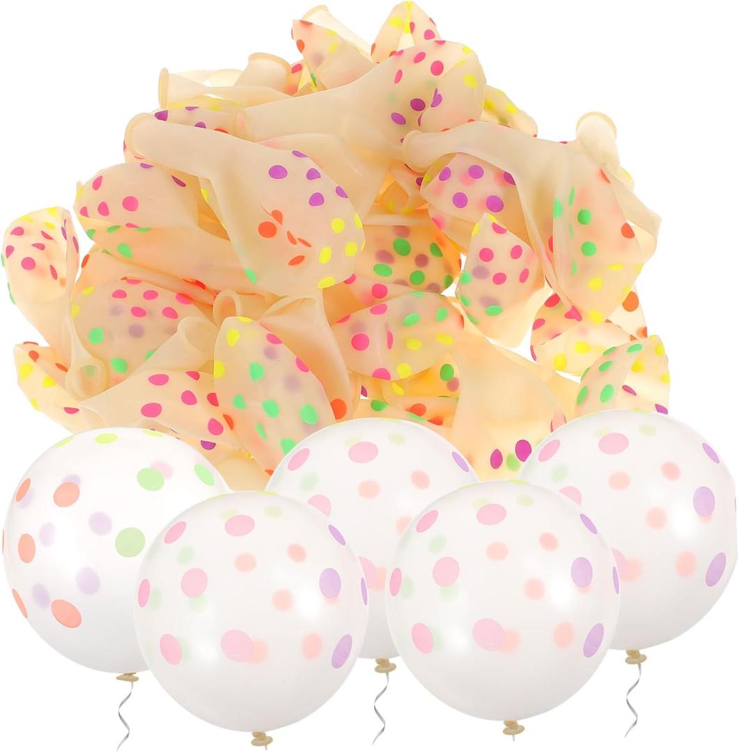 Alipis Glow Dark Neon Balloons Pack of Fluorescent Dots Balloons for Wedding Birthday Festival Decorations