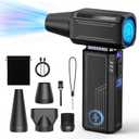 Compressed Air Duster,200000RPM Electric Portable Air Duster,Stepless Speed Mini Blower,No Canned Dust Blower, Rechargeable Cordless Jet Fan for Computer Keyboard Car Cleaning,Dry,Inflation-Black