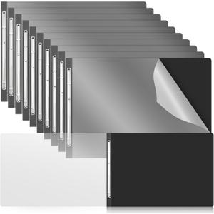 Zhanmai 10 Pcs 11x17 Inch Clear Front Report Covers, 3 Inch Capacity Plastic Presentation Folders with Prong Paper Fastener to Neatly Bind Reports Proposals Transcripts, Other Documents(Black)