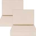 AAAAAcessories Outdoor Deep Seat Cushions, Foam Pillow, Waterproof, Fade-Resistant Patio Furniture Replacement Cushions, 24" x 24" x 5", Set of 2, Beige (24x24-19'' Mid Back-2 Count)
