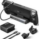 JSAUX Upgraded Docking Station 4K@120Hz for Steam Deck OLED/ROG Ally X/Legion Go (S)/MSi Claw, 6-in-1 Steam Deck Dock with HDMI 2.1, Gigabit Ethernet, 3 USB 3.0, 100W Charge for Steam Deck LCD-HB0603