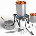 GasOne Seafood Boil Kit, 30QT & 10QT Propane Burner Set for Crawfish, Crab, Shrimp, Lobster, Turkey Frying, with High-Pressure Regulator & Hose  Complete Outdoor Cooker for Boiling & Frying