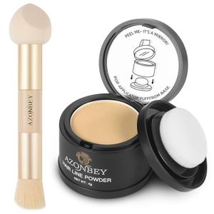 Root Touch Up Sets,Hairline Powder for Women Cover Up- Hairline Concealer for Thin and Thinning Hair, Water & Sweat Resistant,Contain Azonbey Makeup Brush (Light Blonde, Med-Makeup Brush) (0.14 Ounce (Pack of 1))