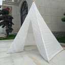 Miyaya 5 - Sided Lace Elegant Adult Teepee: 87" Tall, Versatile for Indoor Decor, Outdoor Celebrations, Weddings, Beach Outings, and Picnics (White)