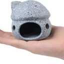 2 x YXQ Aquarium Decorations Ceramic Mushroom House for Fish Tank Landscape to Small Shrimp/Goldfishes Hiding Rest and Breed (Grey) (Gray)