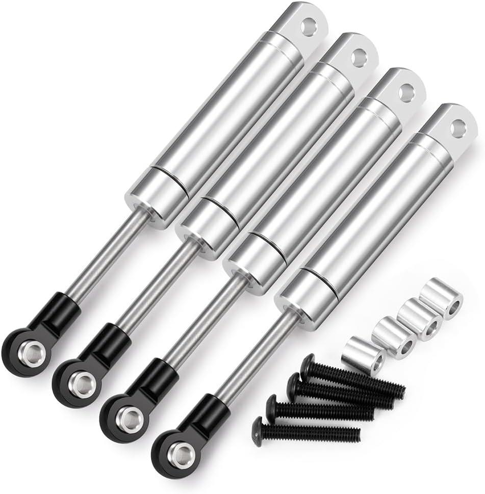 MOHERO 4Pcs 82mm RC Shock Absorber Damper Internal Spring for 1/10 RC Crawlers Axial SCX10 90046 SCX10 III AXI03014 Bronco Upgrades (Silver)