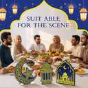 Ramadan Decorations for Home - 3-Pack Wooden Eid Mubarak Table Decor, Islamic Tabletop Centerpiece for Eid Party, Dining Table & Gift