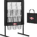 9 Hole Pitching Net with Strike Zone, Baseball Pitching Target, Softball Pitching Net, Protable and Adjustable Pitcher Training Equipment with Throwing Pitching Target, Standard, 
Adjustable (39"-45")
