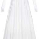 Vibsion Regency Dresses for Women Puff Sleeve Empire Waist Dress Gown, L-XL
