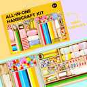 Fusihey Craft Supplies for Kids  Kids Craft Kit Box with 3000+ Pieces, Arts and Crafts Kit for Kids Ages 48 & 812, Storage Craft Box for Girls Boys, Bulk Art Materials Set Gift