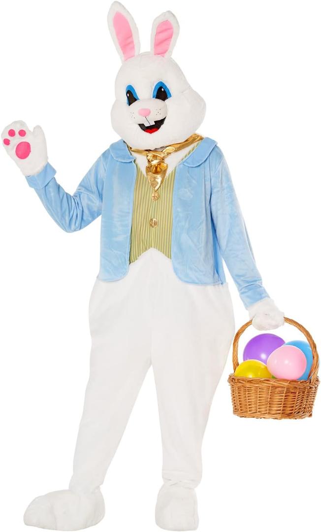 Morph Easter Bunny Costume Adult Deluxe Rabbit Mascot Outfit for Men - Perfect for Easter Costumes and Events (X-Large)