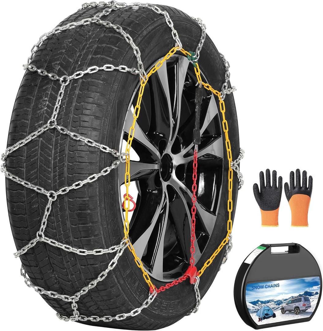 2 Packs Tire Chains Car Anti Slip Snow Chains for SUV/Truck/Car in Snow, Sand, Mud and Ice (KN150)