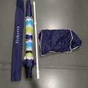 8FT Large Beach Umbrella with Level 7 Wind Resistance, Sand Anchor, Portable Outdoor Umbrella with UPF50+ UV Protection, Tilt Sun Shelter for Beach, Patio, Yard