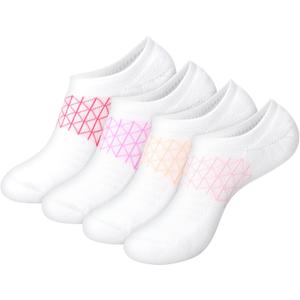 Hanes Women's Absolute Active No Show Socks (4-Pack) (5-9, White)