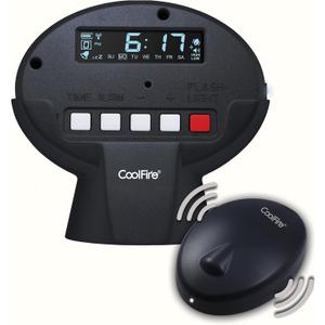 CoolFire Vibrating Alarm Clock for Heavy Sleepers, Deaf & Hard of Hearing Rechargeable Portable Travel Digital Clock with Strong Bed Shaker Choose Silent Vibration OR Loud Sound Mode LCD Backlight