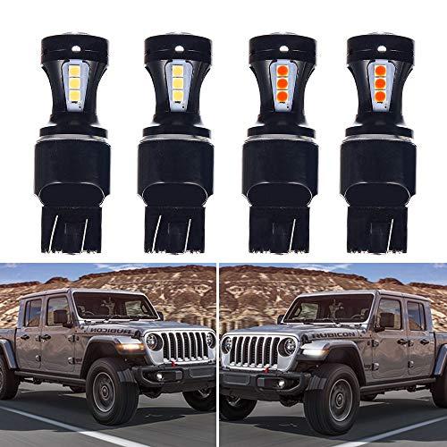J-eep Gladiator Switchback LED Turn Signal Lights Lamp Bulbs and Parking DRL Kit for 2020 JT Gladiator Rubicon Overland