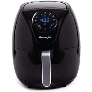 PowerXL Air Fryer 7 QT Maxx Classic, Extra Hot Air Fry, Cook, Crisp, Broil, Roast, Bake, High Gloss Finish, Nonstick, Black, 7 Quart