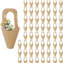 60pcs Kraft Paper Flowers Gift Bags Bouquets Bags with Handle Cone Flower Sleeves Flowers Wrapping Gift Home Decoration(60pcs, Size: Small) (60 Count (Pack of 1))