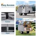 Umbrauto Teardrop Travel Trailer Cover - 8'-10' Fits R-Pod & Clamshell Trailers, 7 Layers Top Heavy Duty Waterproof Camper Cover with Windproof Strap