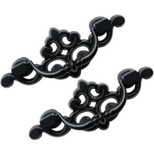 8 Pack Black Drop Bail Drawer Pulls, 2-1/2 Inch Hole Center Vintage Cabinet Handles for Dresser, Closet, Cupboard Furniture